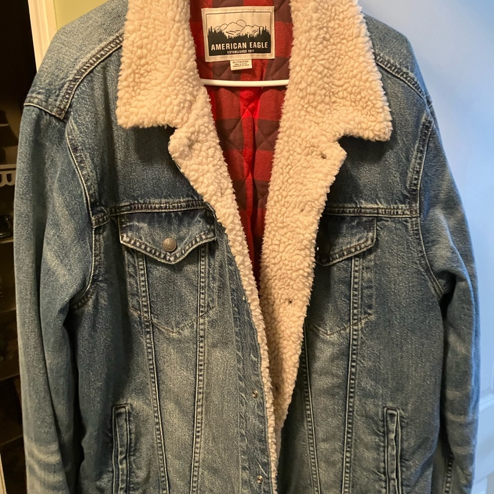 American Eagle Outfitters Denim Sherpa Jacket